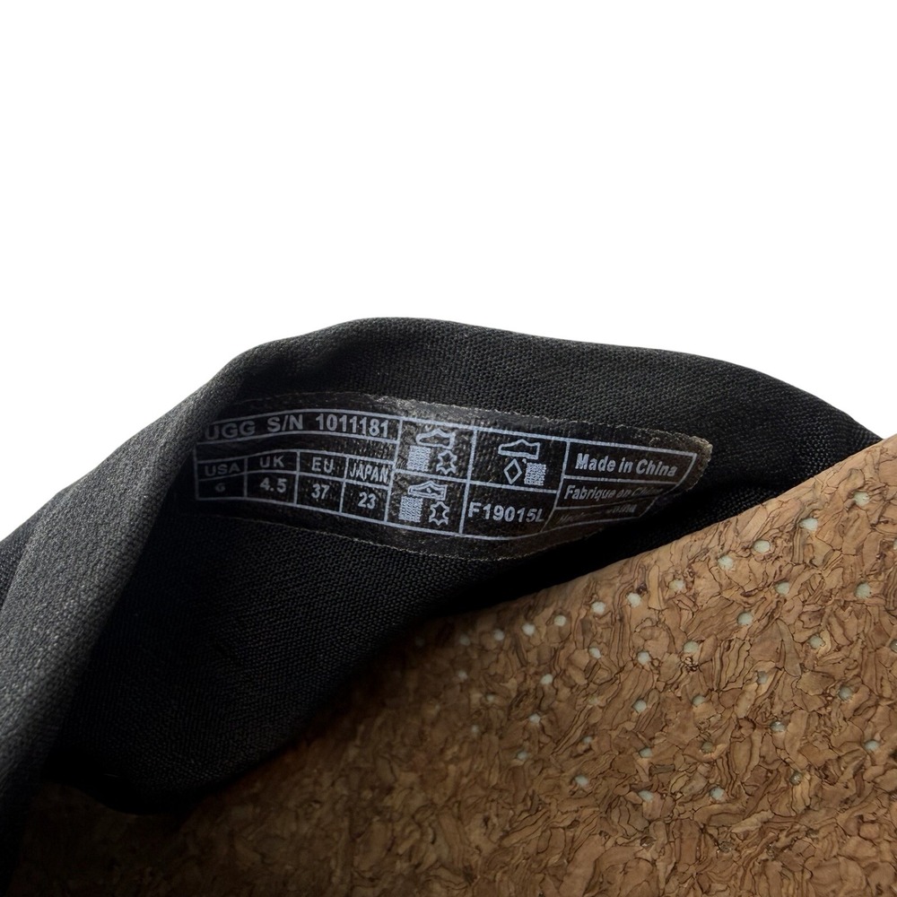 UGG Trina Black Ankle Tie Espadrille Wedge Sandals 1011181 Womens 6 - Picture 8 of 8